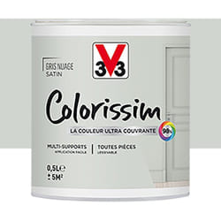 Peinture Multi-supports V33 Colorissim Satin Gris nuage 0,5 l