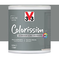 Peinture Multi-supports V33 Colorissim Satin Gris Zinc 0,5 l