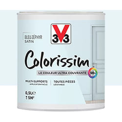 Peinture Multi-supports V33 Colorissim Satin Bleu zéphyr 0,5 l