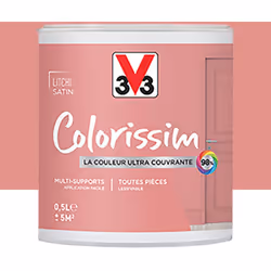 La Peinture Multi-supports V33 Colorissim Satin Litchi est une peinture d'intérieur acrylique ultra-couvrante, Facile à appli ...