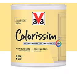 La Peinture Multi-supports V33 Colorissim Satin Jaune Vichy est une peinture d'intérieur acrylique ultra-couvrante, Facile à  ...