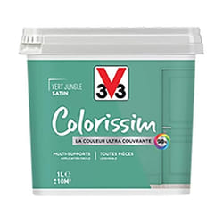 Peinture Multi-supports V33 Colorissim Satin Vert jungle 1 L