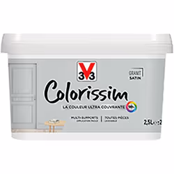 La Peinture Multi-supports V33 Colorissim Satin Granit est une peinture d'intérieur acrylique ultra-couvrante, Facile à appli ...