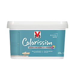 Peinture Multi-supports V33 Colorissim Satin Bleu atoll 25 L