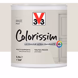 La Peinture Multi-supports V33 Colorissim Mat est une peinture d'intérieur acrylique ultra-couvrante, Facile à appliquer, pol ...