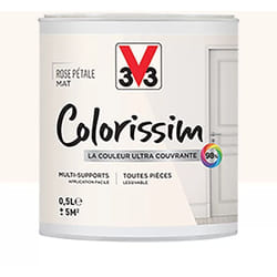 Peinture Multi-supports V33 Colorissim Mat Rose pétale 0,5 l