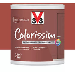 Peinture Multi-supports V33 Colorissim Mat Rouge Margaux 0,5 l