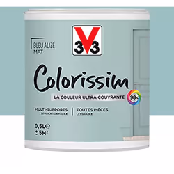 La Peinture Multi-supports V33 Colorissim Mat est une peinture d'intérieur acrylique ultra-couvrante, Facile à appliquer, pol ...