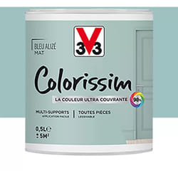 Peinture Multi-supports V33 Colorissim Mat Bleu alizée 0,5 l