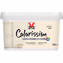 La Peinture Multi-supports V33 Colorissim Mat est une peinture d'intérieur acrylique ultra-couvrante, Facile à appliquer, pol ...