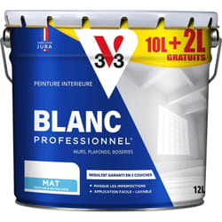 Peinture intérieure Blanc professionnel® V33 Blanc Mat 10L + 20%