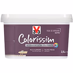 La Peinture Multi-supports V33 Colorissim Satin Figue de barbarie est une peinture d'intérieur acrylique ultra-couvrante, Fac ...