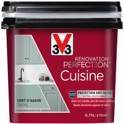 Peinture cuisine Rénovation perfection® V33 Vert d'agave satin 0,75L