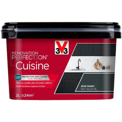 Peinture cuisine Rénovation perfection® V33 Noir smoky mat 2L - Noir Smoky