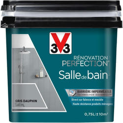 Peinture salle de bain Rénovation perfection® V33 Gris dauphin satin 0,75L