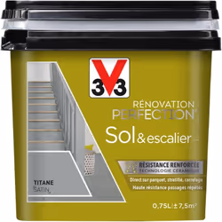 Rénovation Perfection® Sol est spécialement adaptée pour peindre les sols intérieurs carrelés, parquets et escaliers, neufs o ...