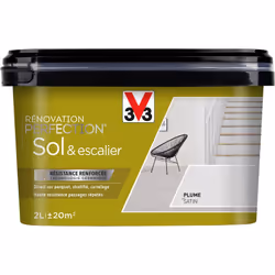 Rénovation Perfection® Sol est spécialement adaptée pour peindre les sols intérieurs carrelés, parquets et escaliers, neufs o ...