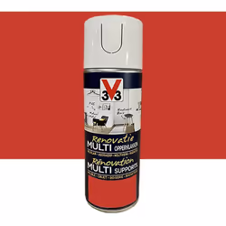La Bombe de peinture V33 Rénovation Multi-Supports Rouge caprice a été spécialement développée pour rénover toutes les surfac ...