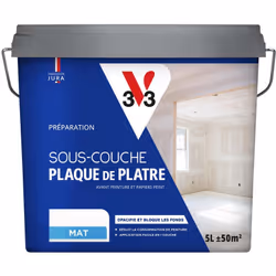 La Sous-couche Plaque de plâtre V33 assure une adhérence renforcée des peintures pour un résultat professionnel. Elle régule  ...