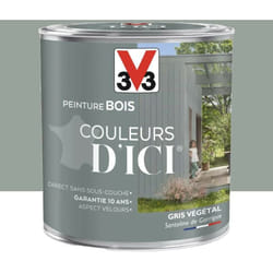 V33 - Peinture bois Couleurs d'ICI Gris végétal 0,5 l