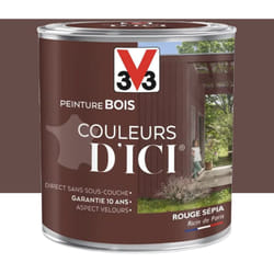 V33 - Peinture bois Couleurs d'ICI Rouge sépia 0,5 l