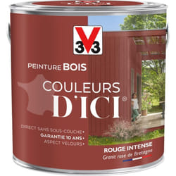 V33 - Peinture bois extérieur Couleurs d'Ici® Rouge intense Velours 2L
