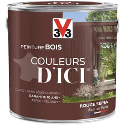 V33 - Peinture bois Couleurs d'ICI Rouge sépia 2 l
