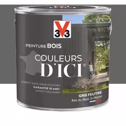 La Peinture bois V33 Couleurs d'ICI Gris feutré emprunte sa beauté à la nature, tout en harmonie et en nuances... avec un r ...