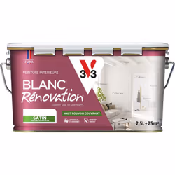 LE BLANC TRÈS COUVRANT POUR TOUS VOS SUPPORTS La Peinture Blanc Rénovation® est LA solution pour tout couvrir, des murs aux p ...
