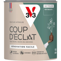 Peinture murale intérieure Coup d'Éclat® V33 Vert malachite Mat Poudré 0,5L