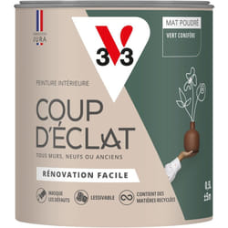 Peinture murale intérieure Coup d'Éclat® V33 Vert conifère Mat Poudré 0,5L