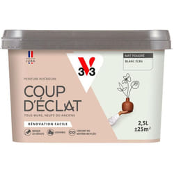Peinture murale intérieure Coup d'Éclat® V33 Blanc écru Mat Poudré 2,5L