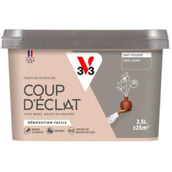 Peinture murale intérieure Coup d'Éclat® V33 Gris taupe Mat Poudré 2,5L