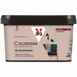 Vous avez envie de couleurs belles et éclatantes ? La peinture Colorissim® Velours contient une haute concentration de pigmen ...