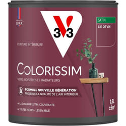 Peinture murale intérieure Colorissim® V33 Lie de vin Satin 0,5L
