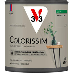 Peinture murale intérieure Colorissim® V33 Argile kaki Satin 0,5L
