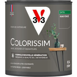 Peinture murale intérieure Colorissim® V33 Kaki foncé Satin 0,5L