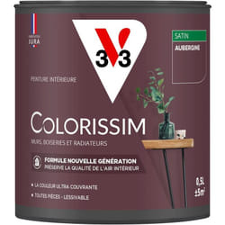 Peinture murale intérieure Colorissim® V33 Aubergine Satin 0,5L