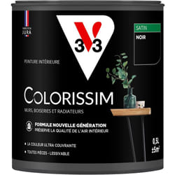 Peinture murale intérieure Colorissim® V33 Noir Satin 0,5L