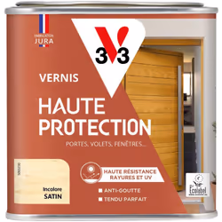 Le VERNIS HAUTE PROTECTION V33 , c’est la solution de référence pour toutes les menuiseries extérieures, des portes aux volet ...