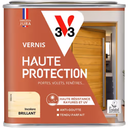 Le VERNIS HAUTE PROTECTION V33 , c’est la solution de référence pour toutes les menuiseries extérieures, des portes aux volet ...