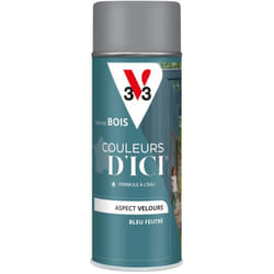 Peinture bois extérieur Couleurs d'Ici® V33 Bleu feutré Velours 400 ml