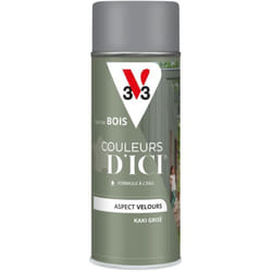 Peinture bois extérieur Couleurs d'Ici® V33 Kaki grisé Velours 400 ml