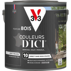 V33 - Peinture bois extérieur Couleurs d'Ici® Anthracite Velours 2L
