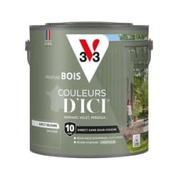 V33 - Peinture bois extérieur Couleurs d'Ici® Kaki grisé Velours 2L