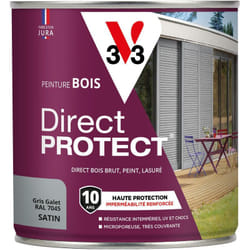 Peinture bois extérieur Direct Protect® V33 Gris galet Satin 0,5L