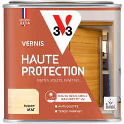 Le VERNIS HAUTE PROTECTION V33 , c’est la solution de référence pour toutes les menuiseries extérieures, des portes aux volet ...