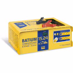 Description générale Le chargeur automatique BATIUM 15-24 de GYS est conçu pour charger tous types de batteries au plomb (gel ...