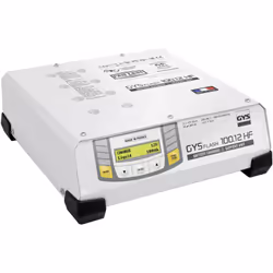Description générale Le Gysflash 100-12 HF est un chargeur inverter de batterie de 12 V, offrant une puissance de 100 A. Il e ...