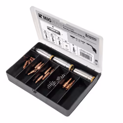 Description générale Tous les consommables indispensables pour votre torche MIG 250A sont regroupés dans ce coffret pratique. ...